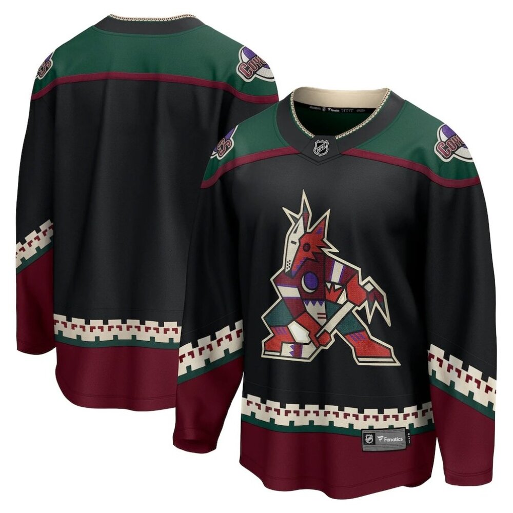 Size XL - $135 Arizona Coyotes Fanatics Home Breakaway Jersey - Black